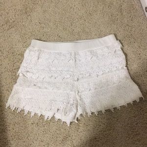 Lace shorts.